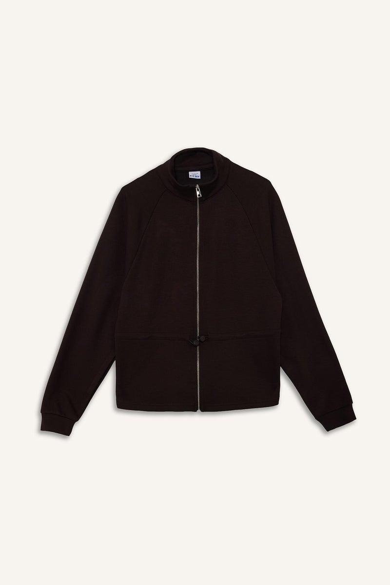 DeFacto Brown Woman Standard Fit Stand Collar Fleece Lining Modal Zip-Up Sweatshirt Casual - Image 4